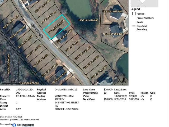 Land for sale in Edgefield, South Carolina