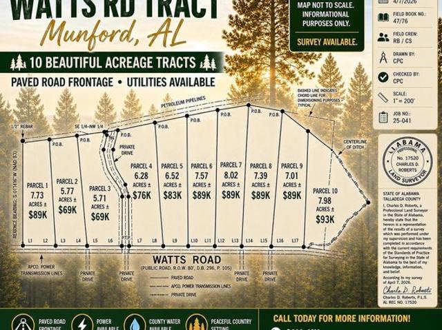 Land for sale in Munford, Alabama