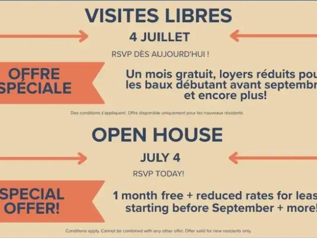 Apartment for rent in St. Leonard's, Quebec