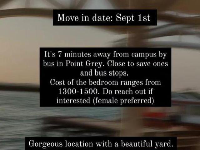 Room for rent in British Columbia