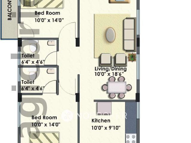 Flat for rent in Bangalore South, Cox Town - Bangalore