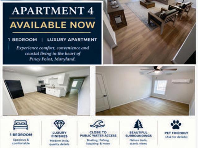 Apartment for rent in Piney Point Shores, Piney Point
