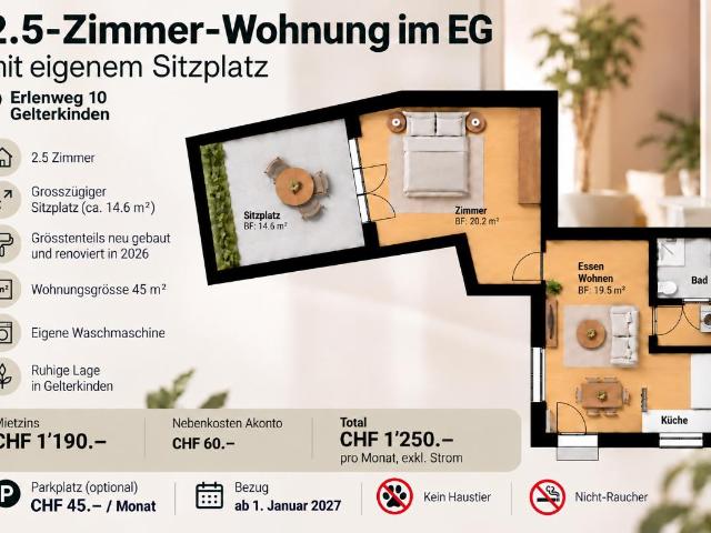 Wohnung mieten in Gelterkinden, Bezirk Sissach
