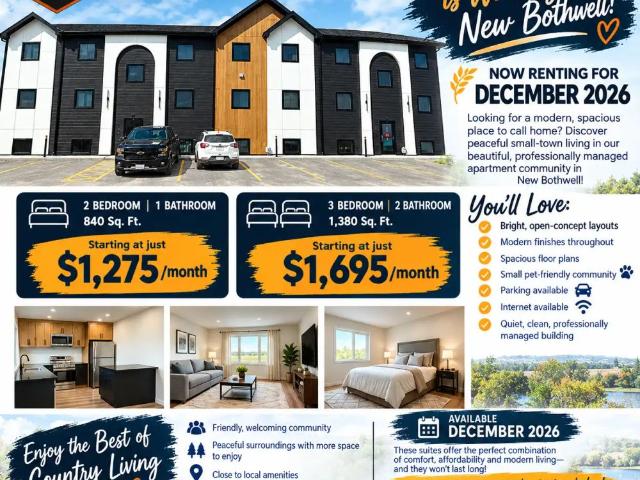Apartment for rent in New Bothwell, Rural Municipality of Hanover