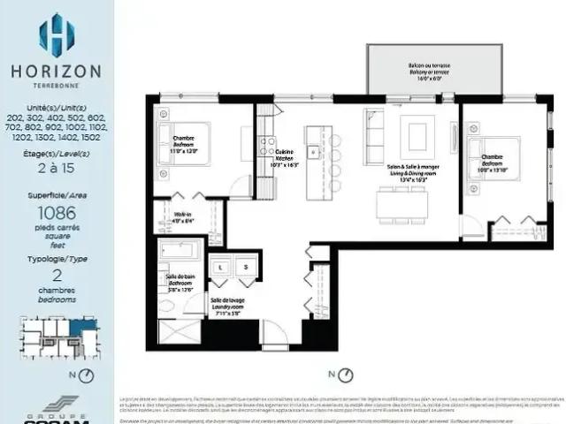 Apartment for rent in Les Moulins, Quebec