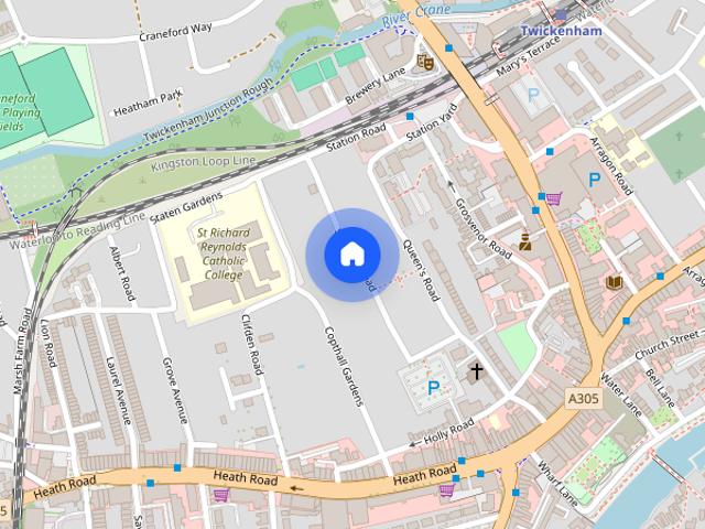 Townhouse for rent in Strawberry Hill, Greater London