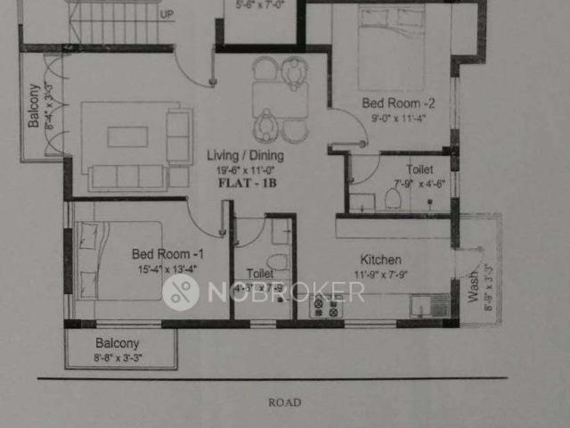 Flat for rent in Adyar, Tamil Nadu