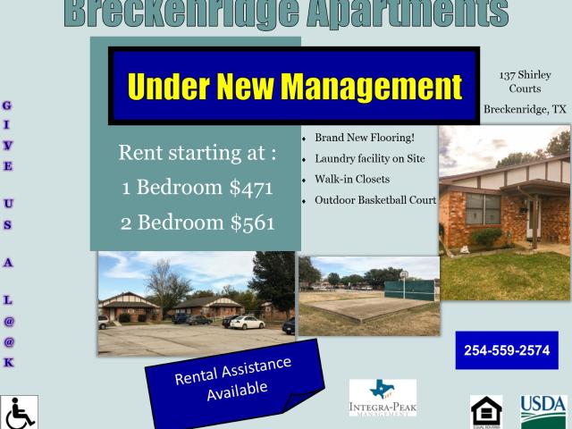 Apartment for rent in Breckenridge, Texas