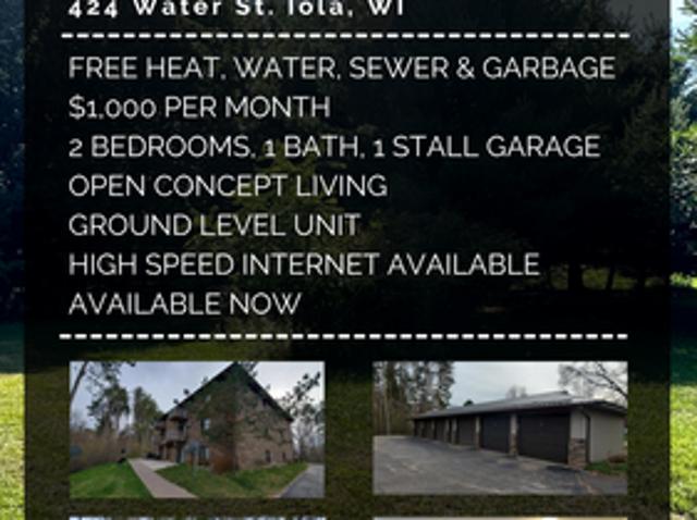 Apartment for rent in Iola, Wisconsin