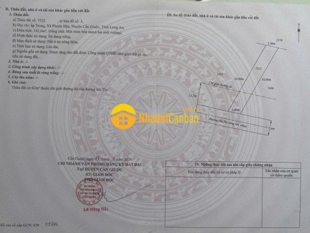 Mặt bằng bán tại Long An