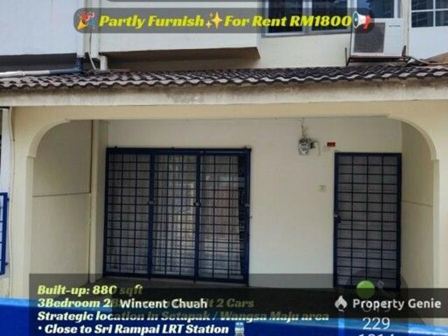 House for rent in Taman Sri Rampai, Kuala Lumpur