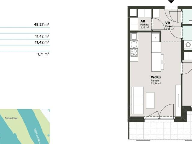 Apartment mieten in Zwischenbrücken, Wien