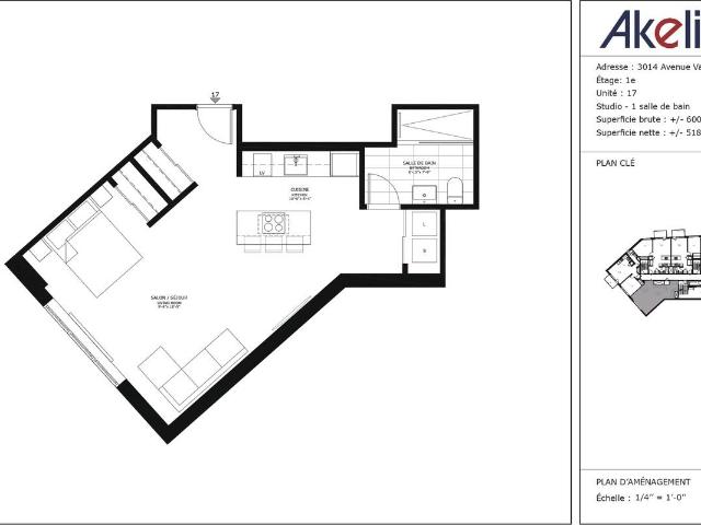 Apartment for rent in St. Leonard's, Quebec