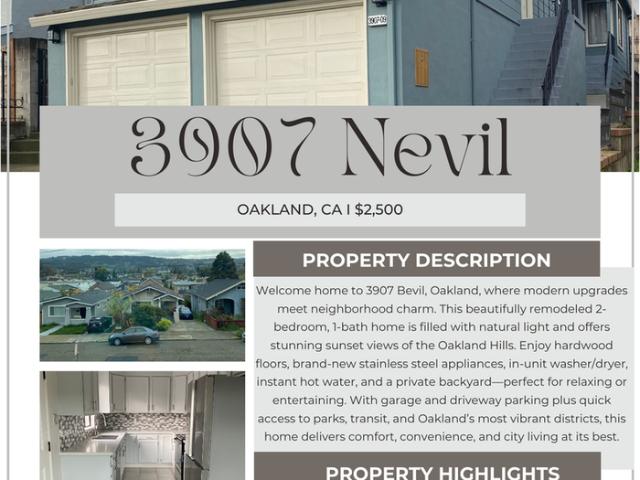 Apartment for rent in Oakland, California