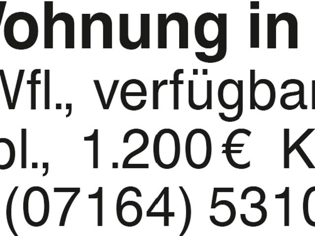 Wohnung mieten in Kapfhof, Salach