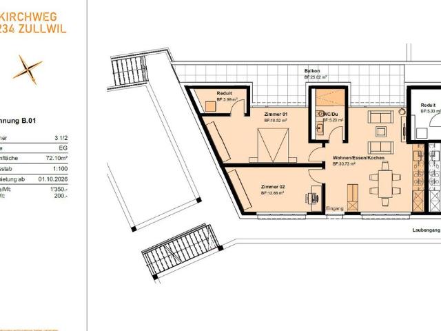 Apartment mieten in Zullwil, Solothurn