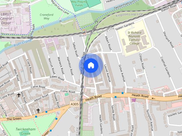 Townhouse for rent in Strawberry Hill, Greater London