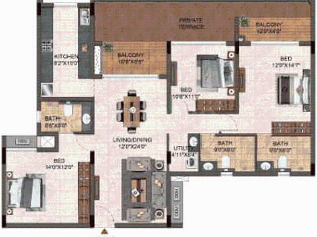 Flat for sale in Bangalore South, Cox Town - Bangalore