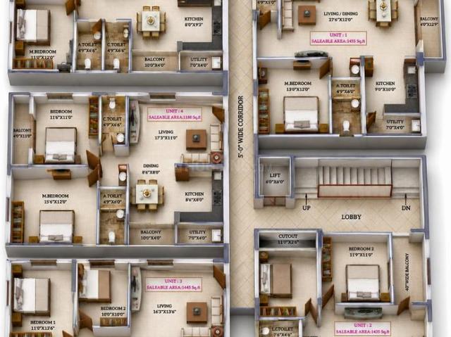 Flat for sale in Bangalore South, Cox Town - Bangalore