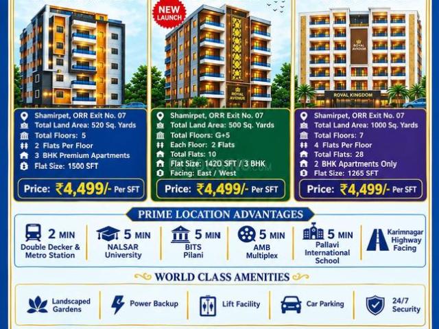 Flat for sale in Babaguda, Shamirpet mandal