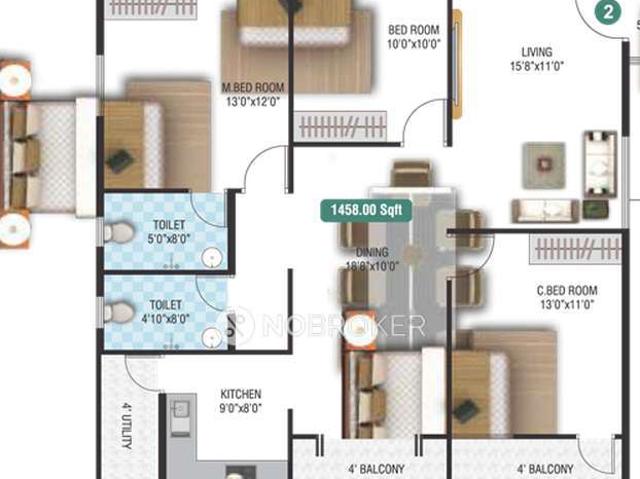 Flat for rent in Bangalore East, Cox Town - Bangalore