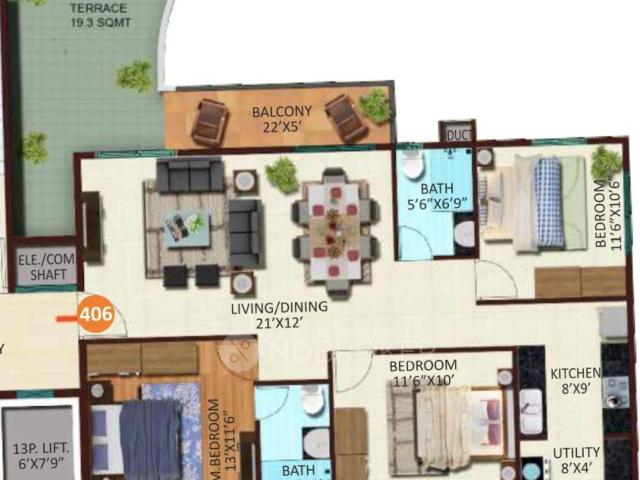 Flat for sale in Bangalore East, Cox Town - Bangalore