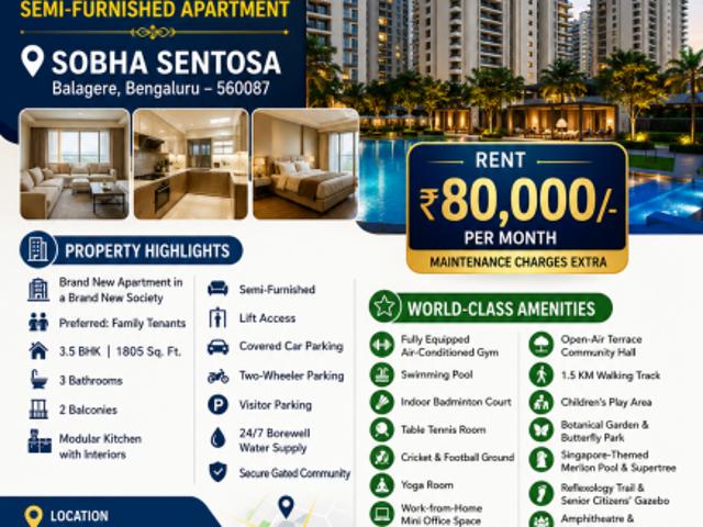 Property for rent in Bangalore North, Cox Town - Bangalore