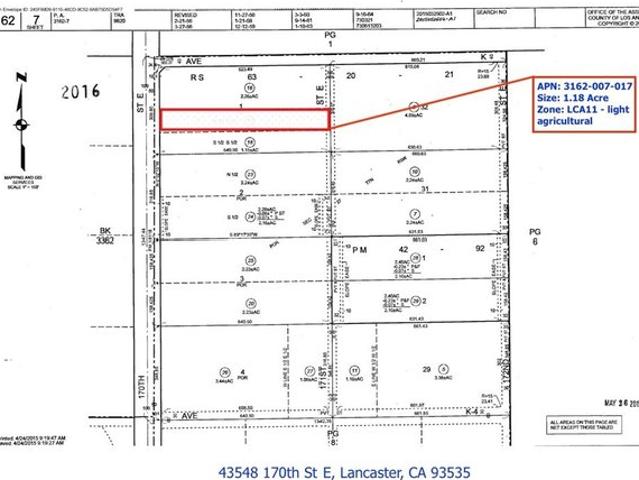 Land for sale in Lancaster, California
