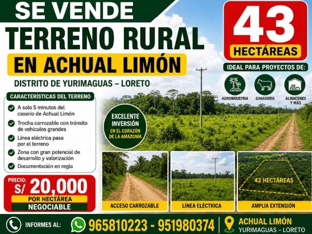 Terreno venta en Yurimaguas, Loreto
