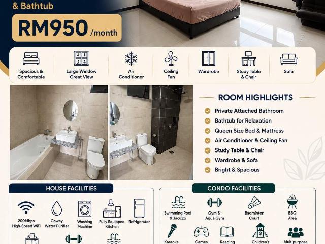 Room for rent in Wellesley, Penang