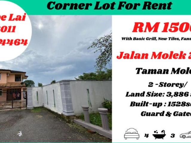 House for rent in Taman Molek, Johor Bahru