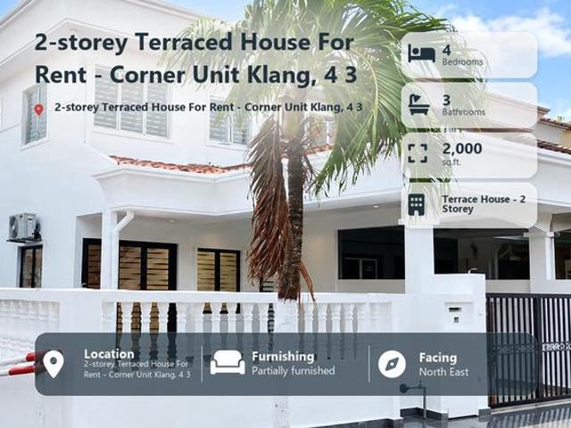 Terraced House for rent in Bandaraya Klang, Klang