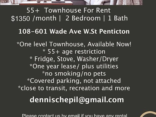 Townhouse for rent in Penticton