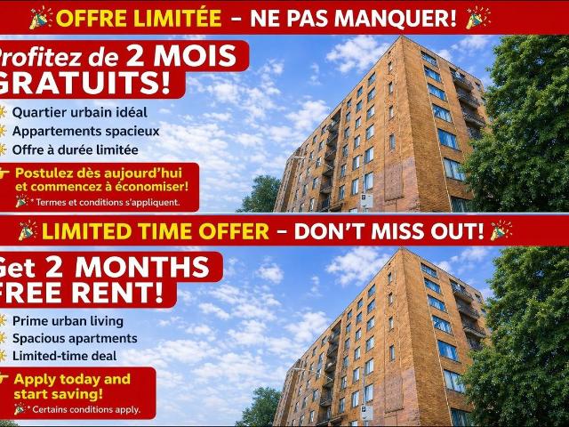 Apartment for rent in St. Leonard's, Quebec