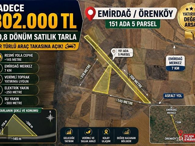 Leylekli, Emirdağ içerisinde satılık Arsa