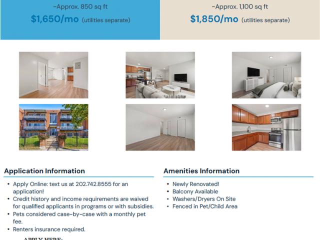 Apartment for rent in Washington Highlands, Washington
