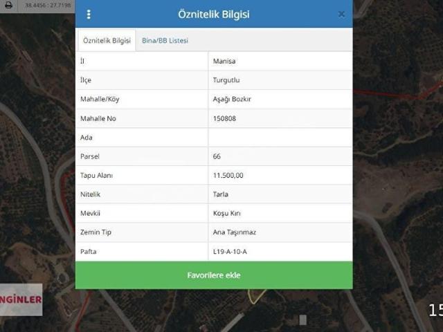 Aşağı Bozkır, Turgutlu içerisinde satılık Arsa