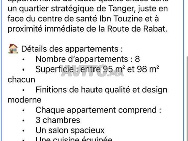 Appartement vente à Tangero, Tanger-Tétouan