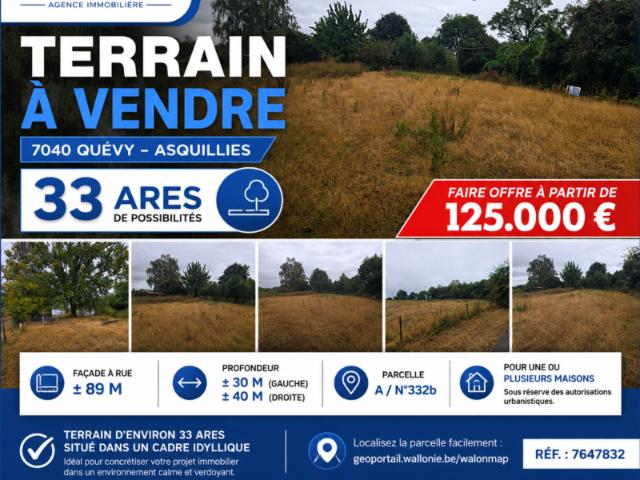 Terrain vente à Asquillies, Hainaut