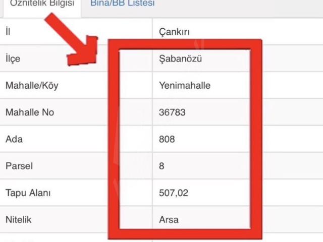 Şabanözü içerisinde satılık Arsa