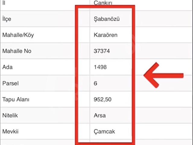 Karaören, Şabanözü içerisinde satılık Arsa
