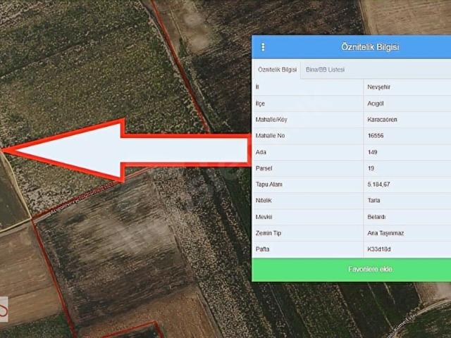 Boğaz Köyü, Nevşehir Merkez içerisinde satılık Arsa