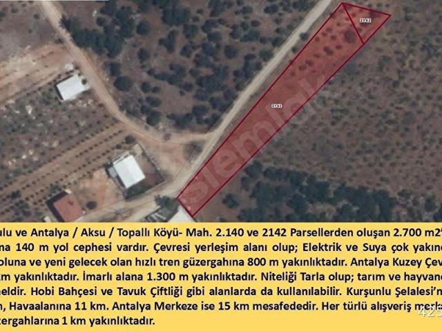 Aksu, Antalya içerisinde satılık Arsa