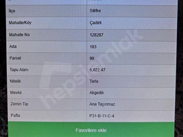 Silifke, Mersin içerisinde satılık Arsa
