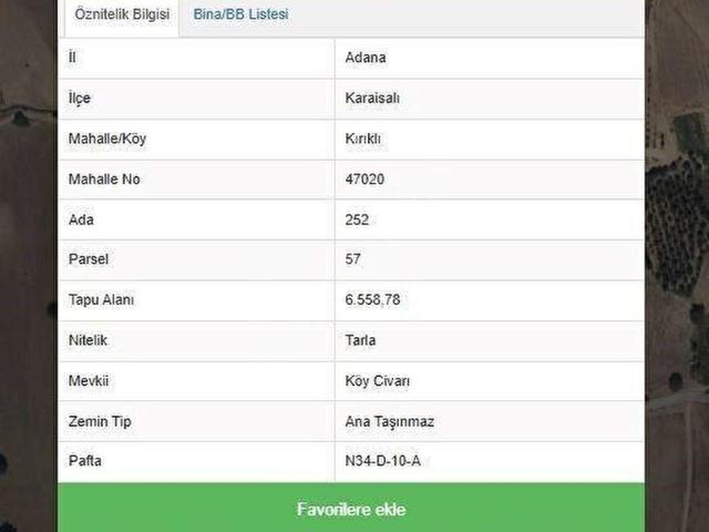Kırıklı, Karaisalı içerisinde satılık Arsa