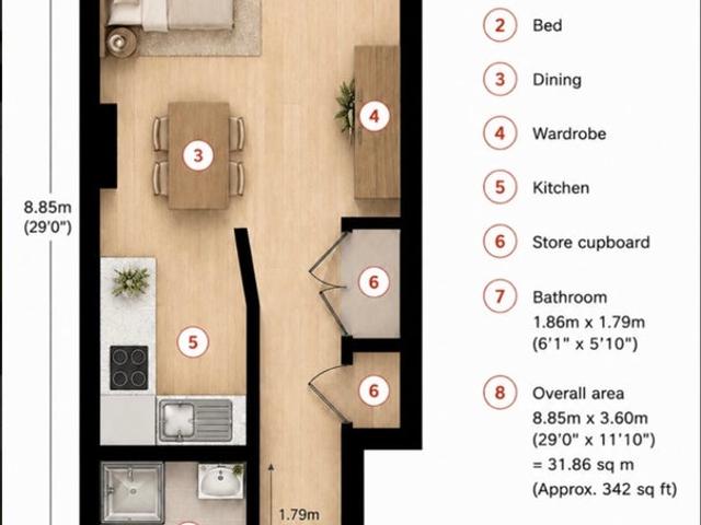 Studio for rent in Park Central, Birmingham