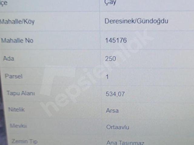 Çay, Afyonkarahisar içerisinde satılık Arsa