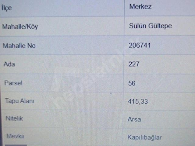 Sülün, Afyonkarahisar Merkez içerisinde satılık Arsa
