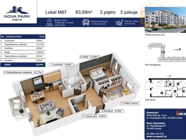 Mieszkanie na sprzedaż w Łomża, Podlaskie