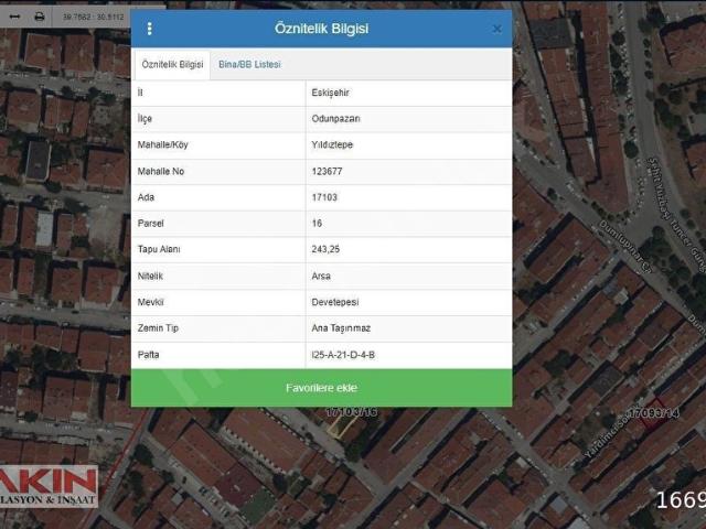 Odunpazari, Eskişehir içerisinde satılık Arsa